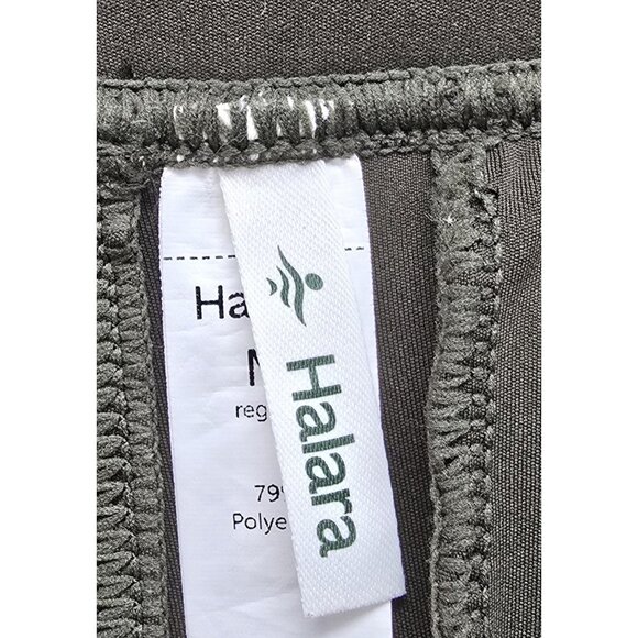 Halara Pleated High Waist Wide Leg Pull On Stretch Pants Size Medium Green EUC - Picture 3 of 10